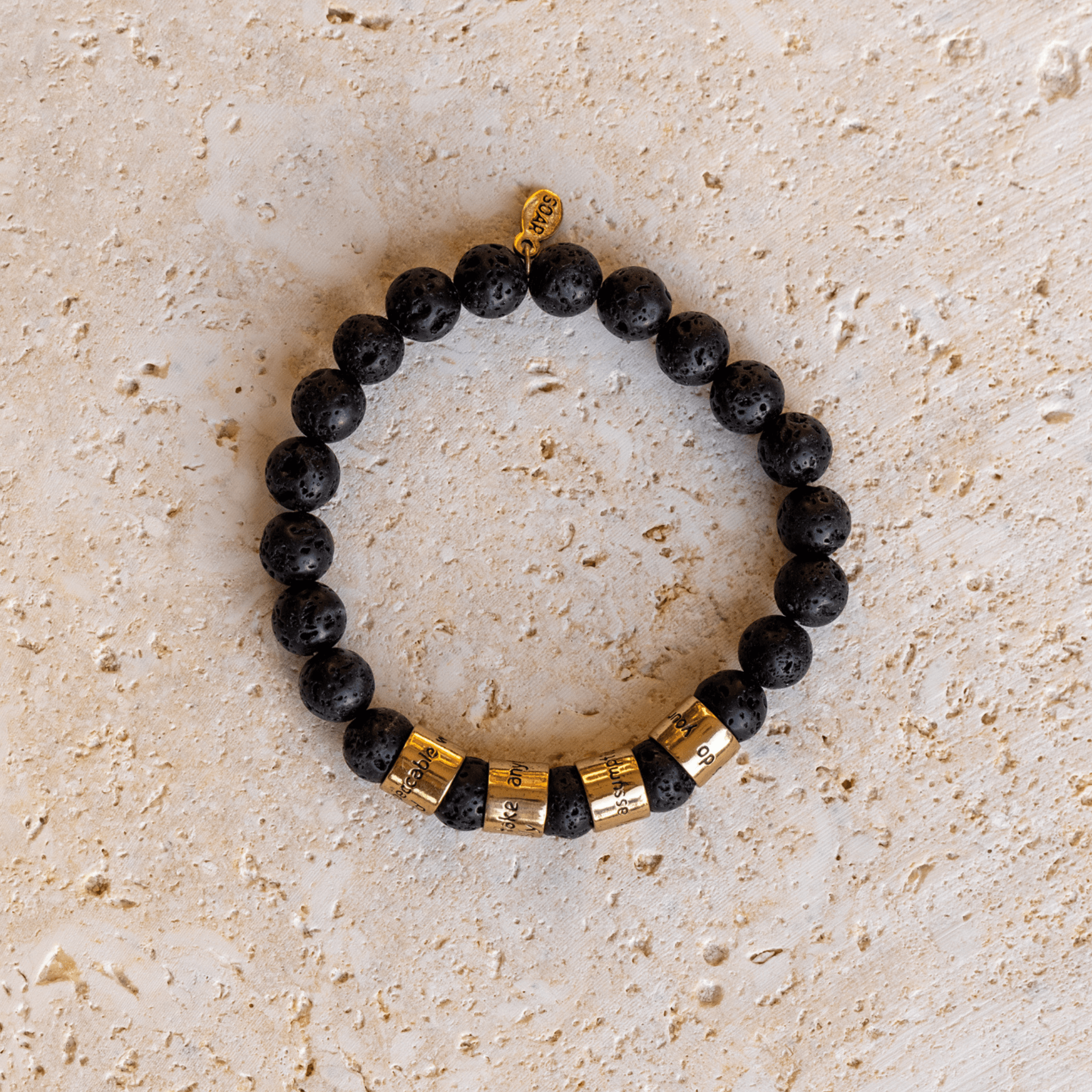 Jewelry Evolution Bracelet The Four Agreements Black Lava Rock Beaded Bracelet