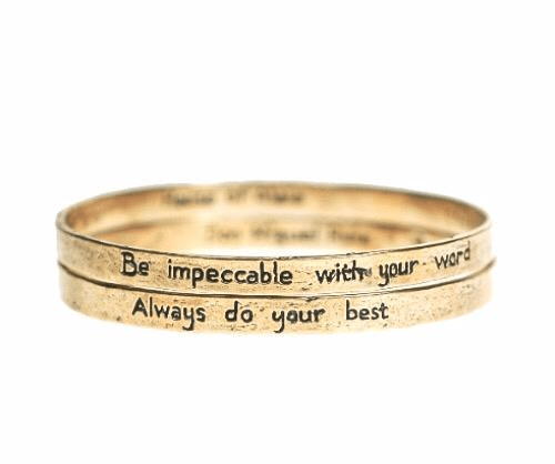 Jewelry Evolution Bracelet The Four Agreements Double Bangle Set