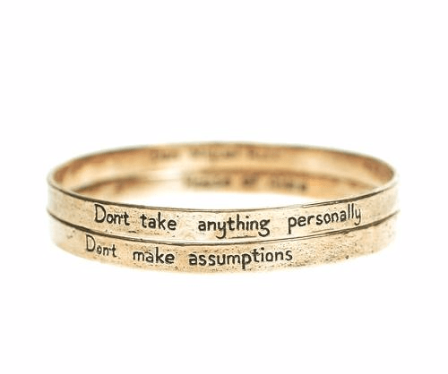 Jewelry Evolution Bracelet The Four Agreements Double Bangle Set
