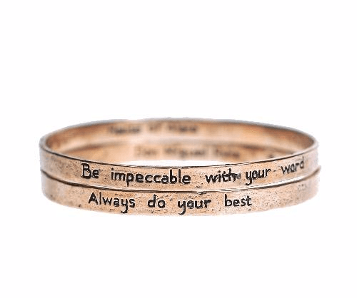 Jewelry Evolution Bracelet The Four Agreements Double Bangle Set