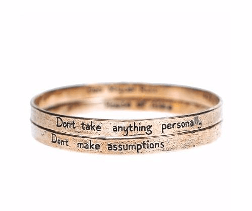 Jewelry Evolution Bracelet The Four Agreements Double Bangle Set