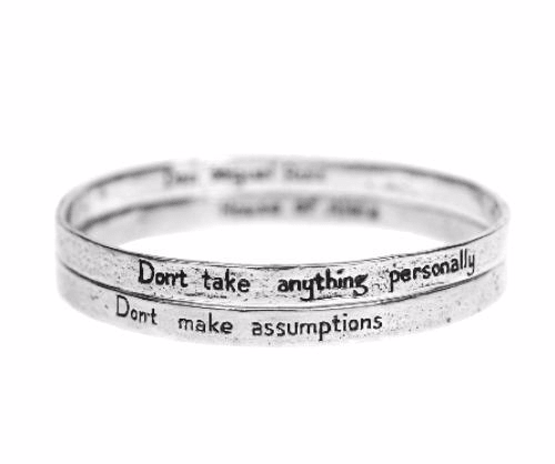 Jewelry Evolution Bracelet The Four Agreements Double Bangle Set