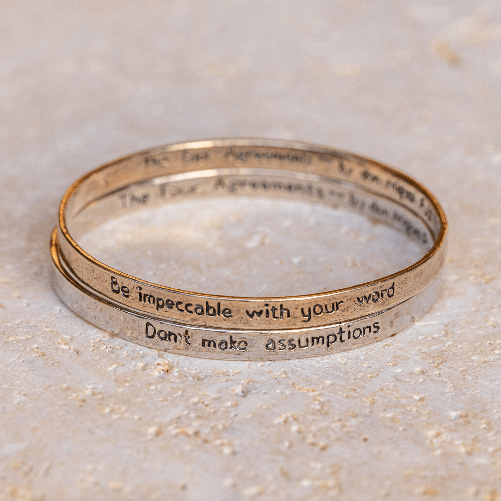 Jewelry Evolution Bracelet The Four Agreements Double Bangle Set