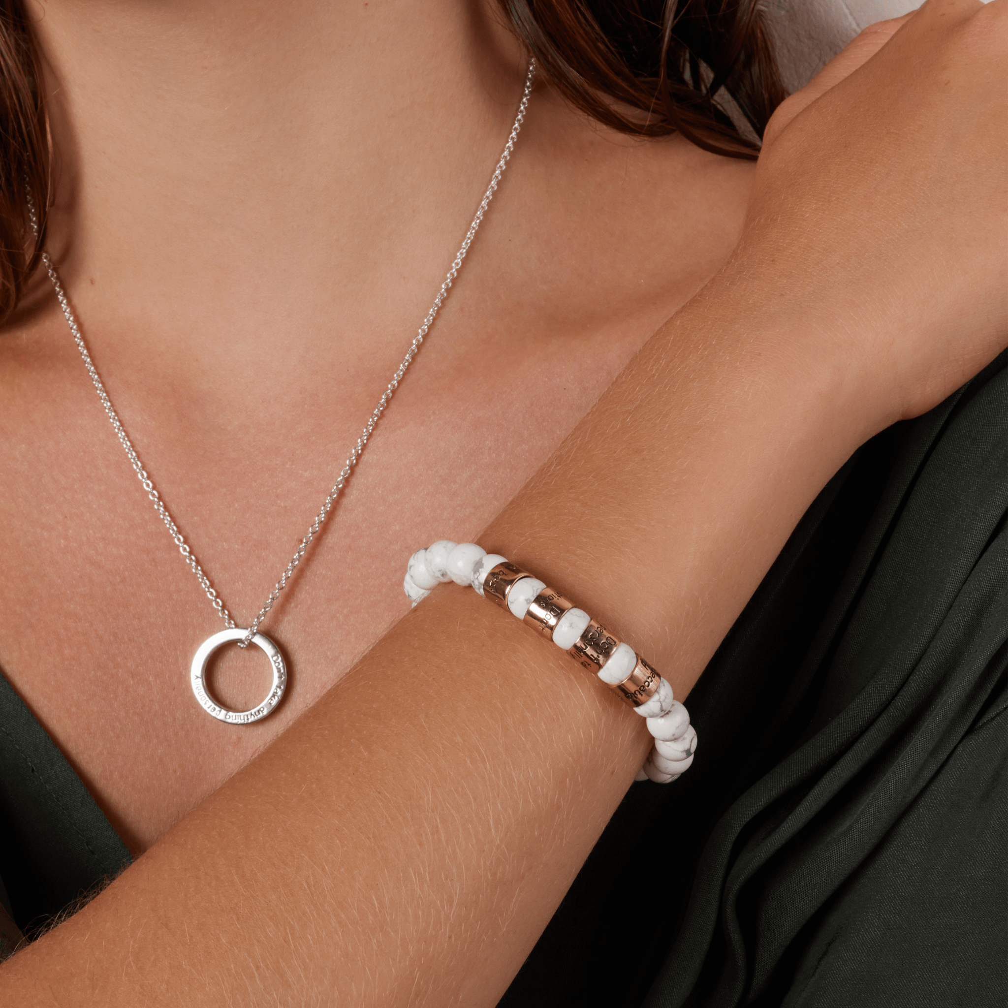 Jewelry Evolution Bracelet The Four Agreements Howlite Beaded Bracelet