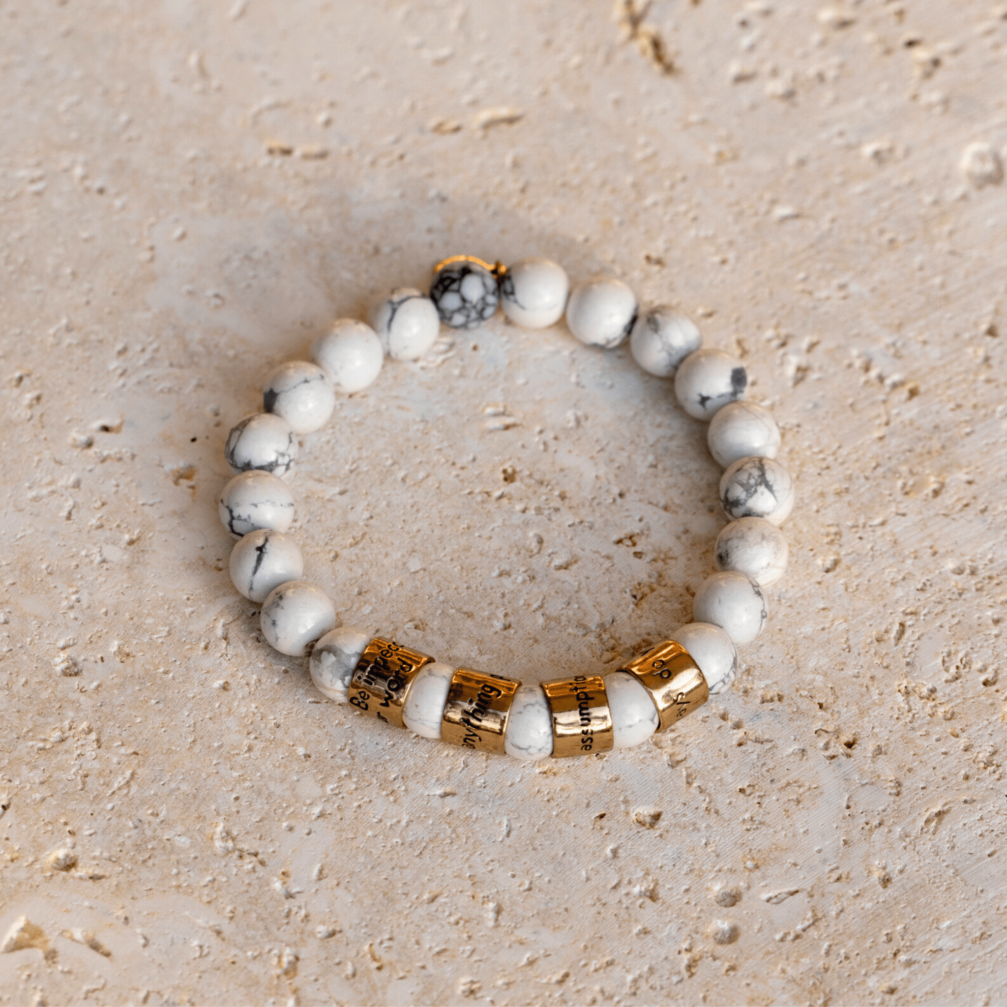 Jewelry Evolution Bracelet The Four Agreements Howlite Beaded Bracelet