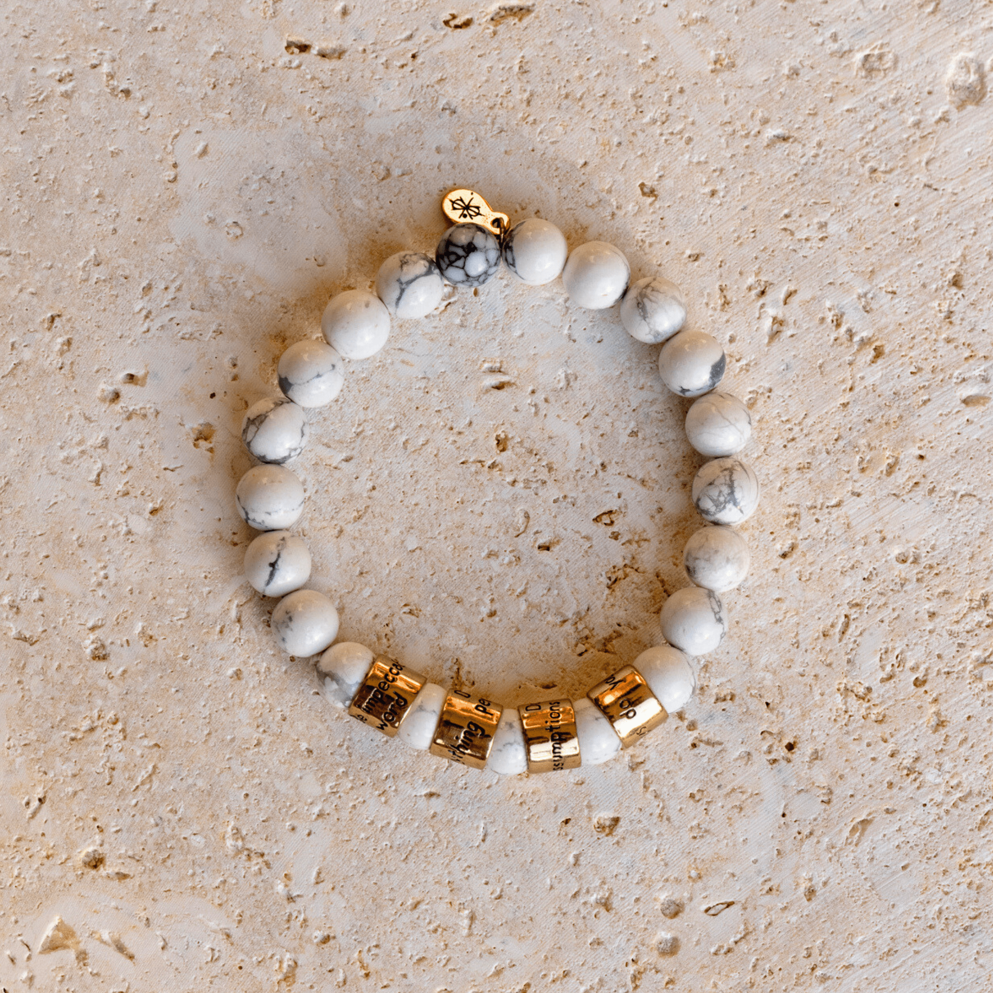 Jewelry Evolution Bracelet The Four Agreements Howlite Beaded Bracelet