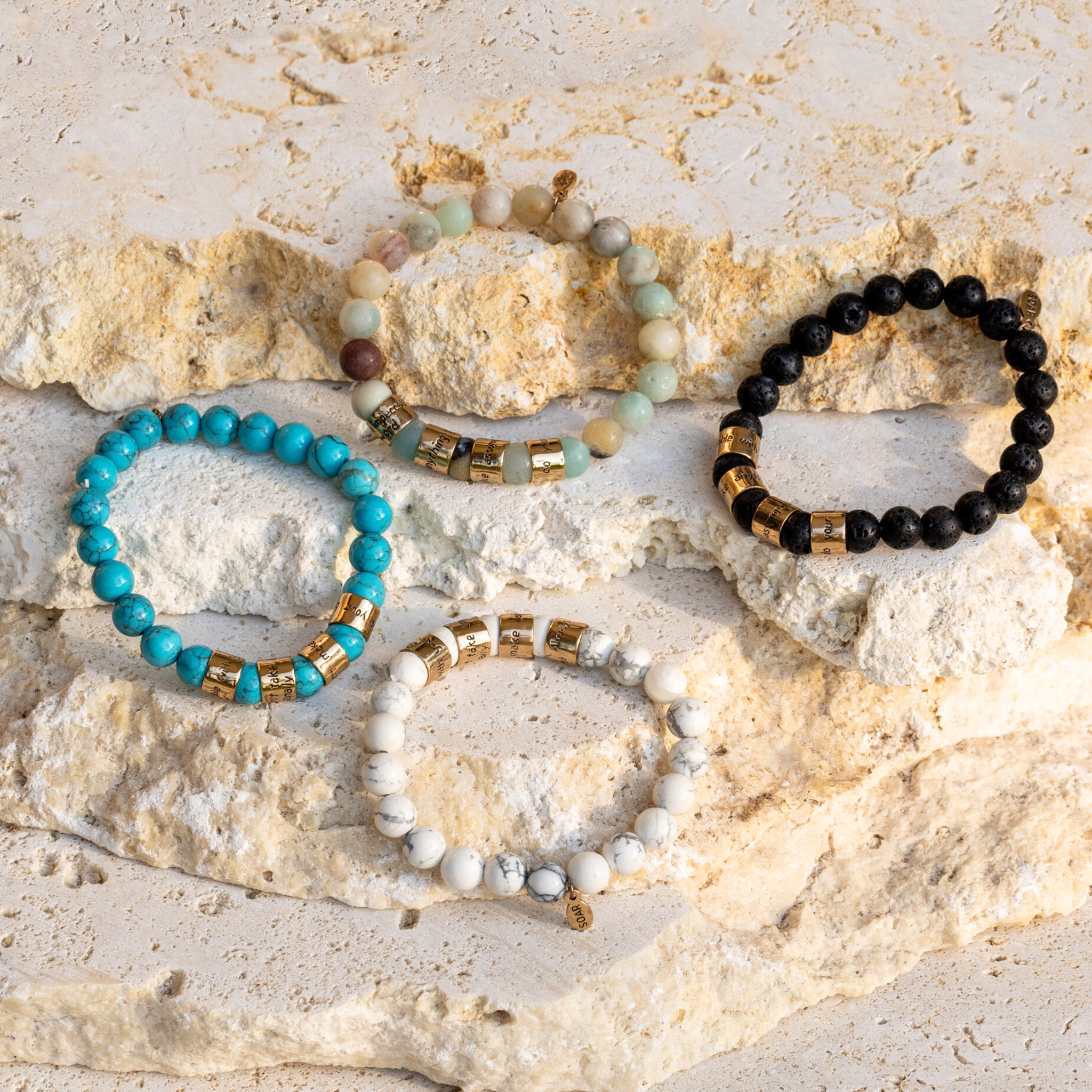 Jewelry Evolution Bracelet The Four Agreements Howlite Beaded Bracelet