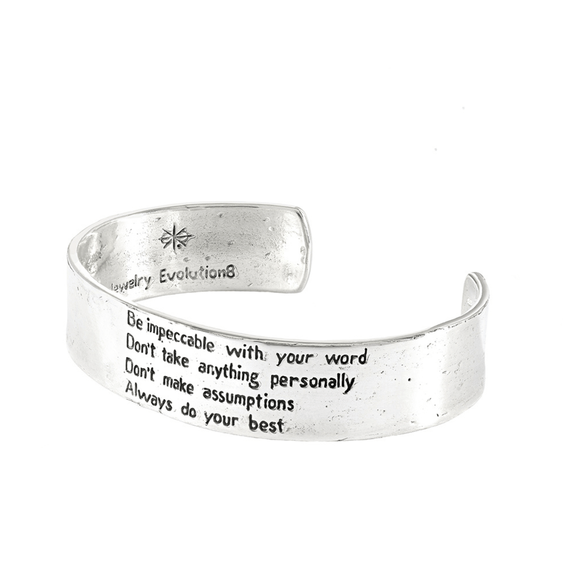 Jewelry Evolution Bracelet The Four Agreements Matte Textured Cuff