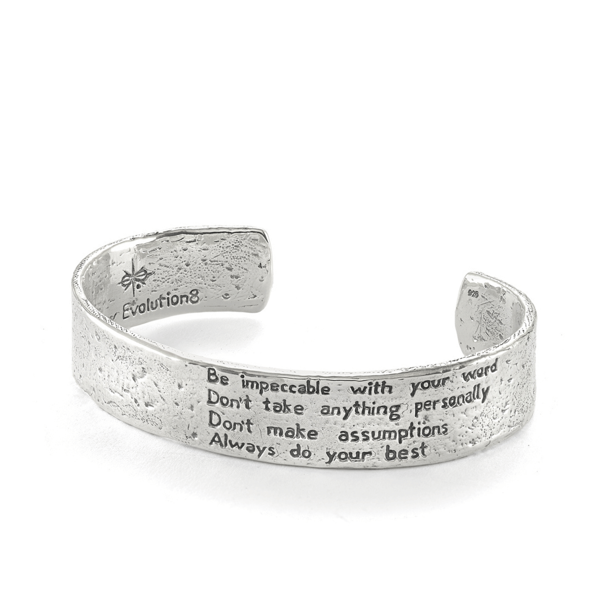 Jewelry Evolution Bracelet The Four Agreements Matte Textured Cuff