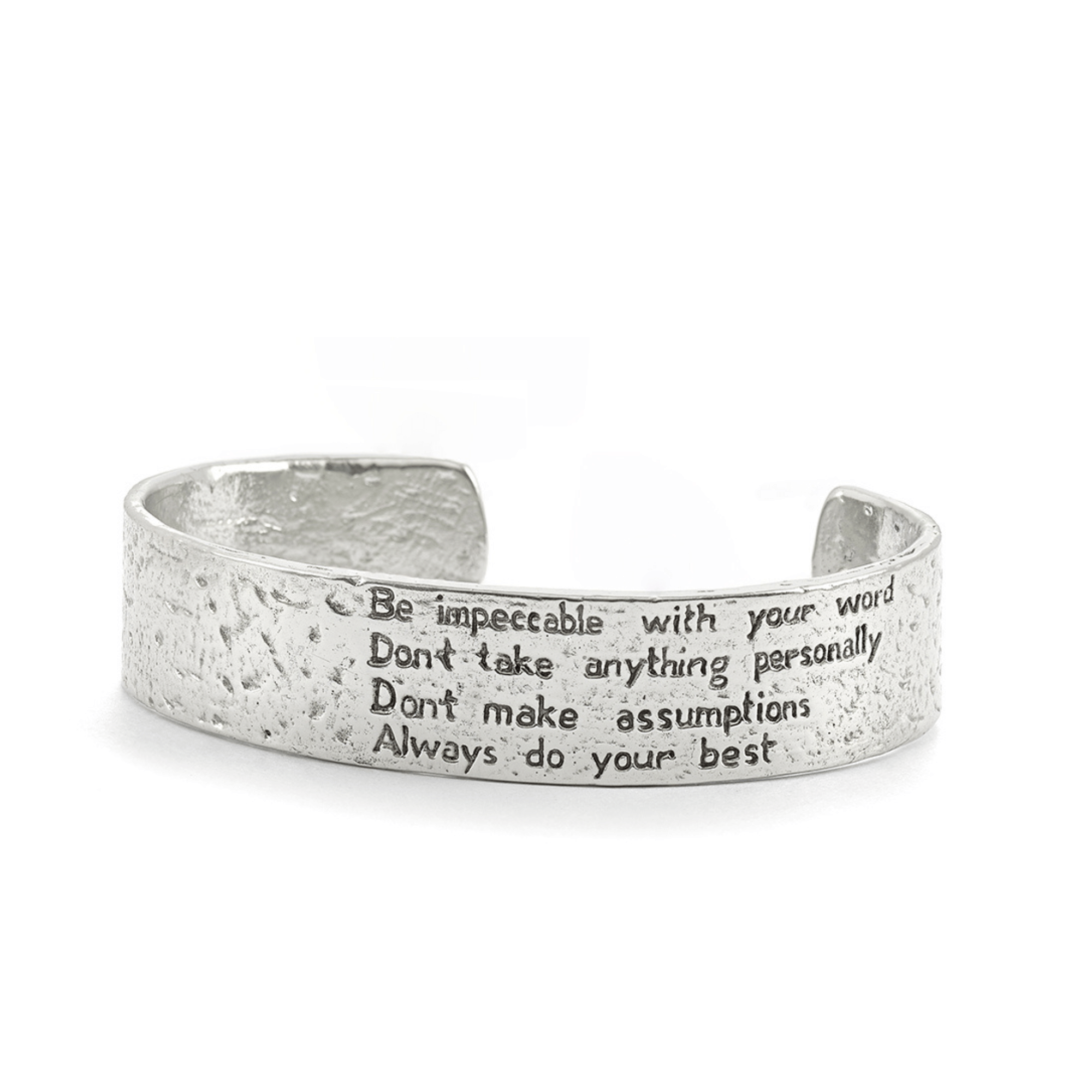 Jewelry Evolution Bracelet The Four Agreements Matte Textured Cuff