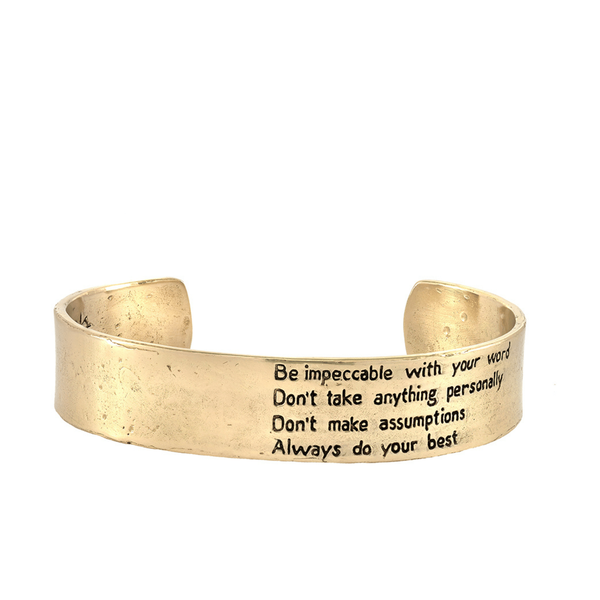 Jewelry Evolution Bracelet The Four Agreements Matte Textured Cuff