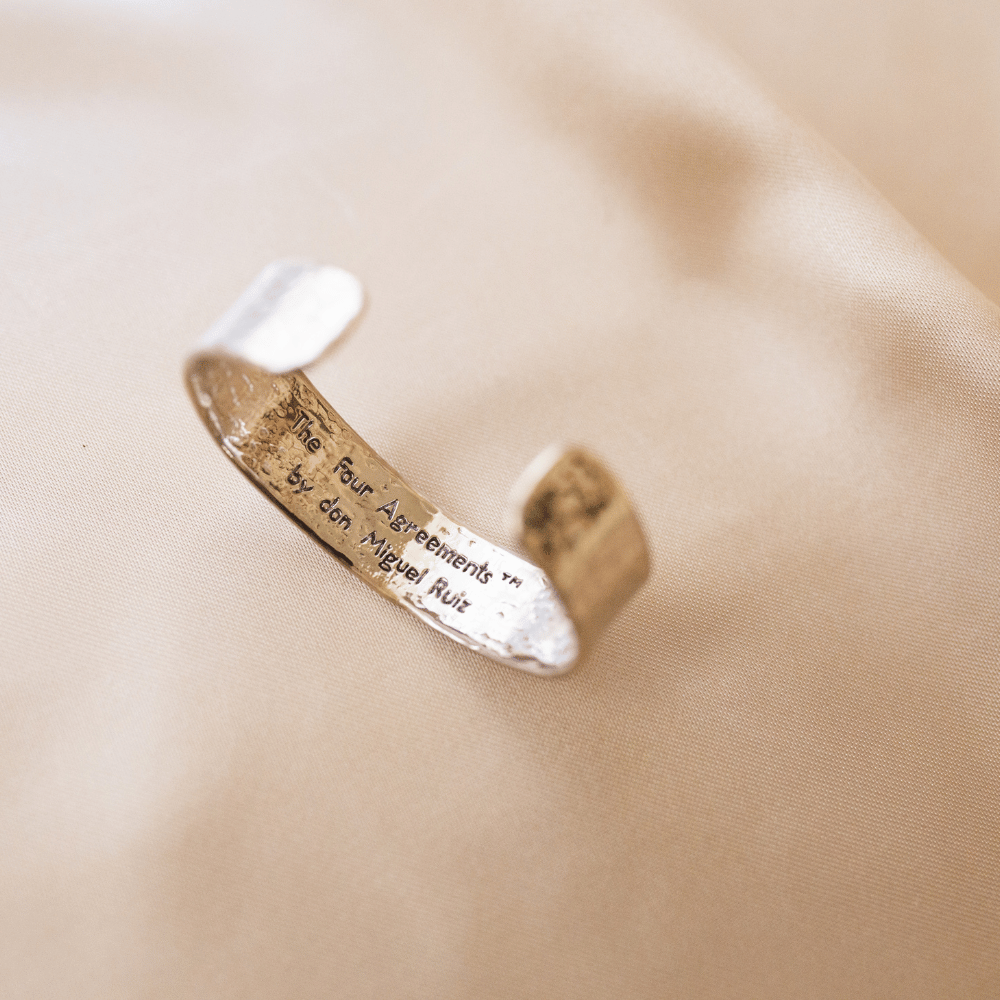 Jewelry Evolution Bracelet The Four Agreements Matte Textured Cuff