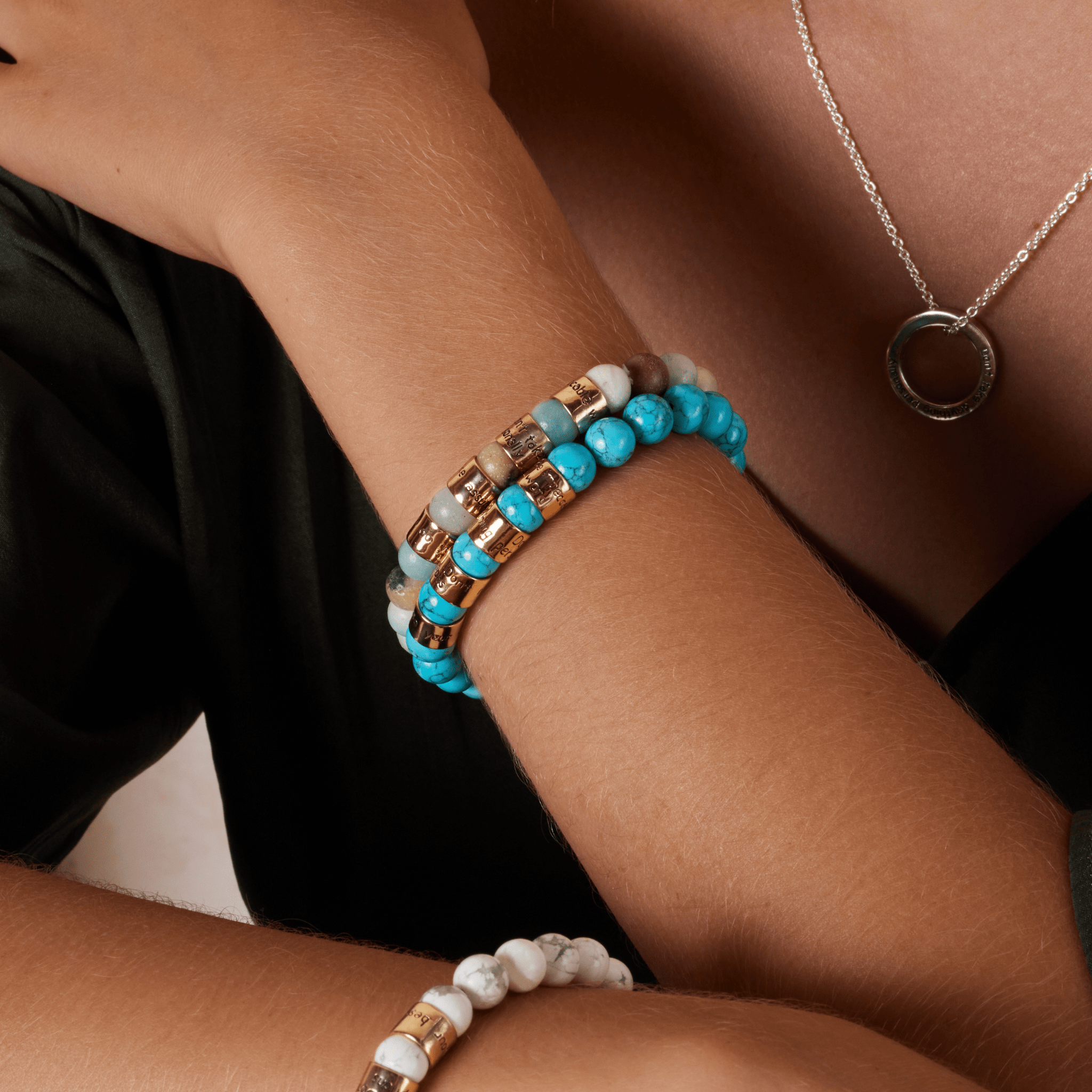 Jewelry Evolution Bracelet The Four Agreements Turquoise Beaded Bracelet