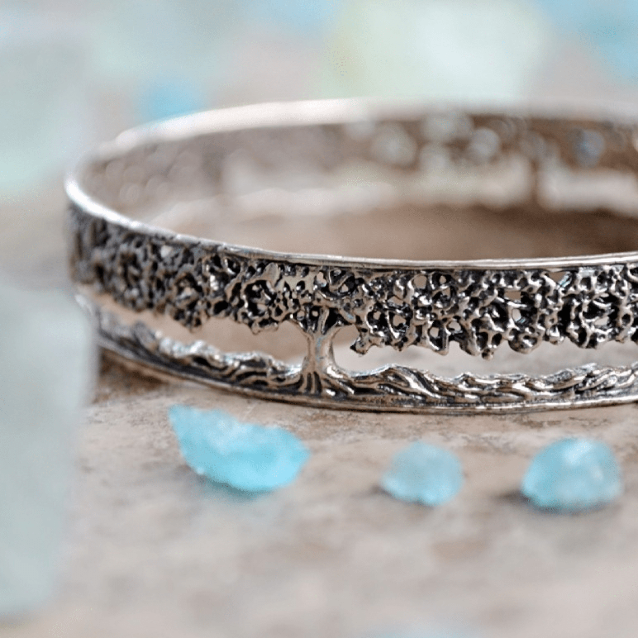 Jewelry Evolution Bracelet Tree of Life Filigree Bangle