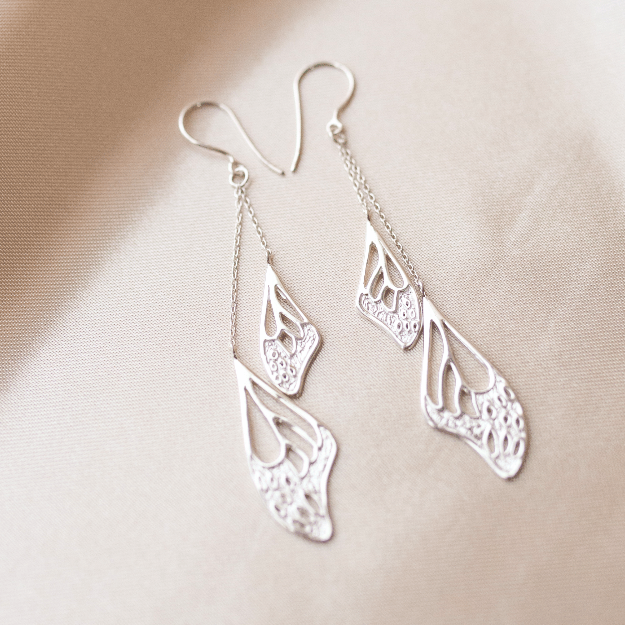 Freedom Butterfly Wing Earrings in Sterling Silver | Jewelry Evolution8