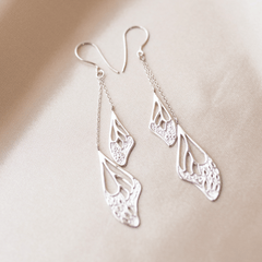 Jewelry Evolution Earrings Freedom Butterfly Wing Earrings in Sterling Silver
