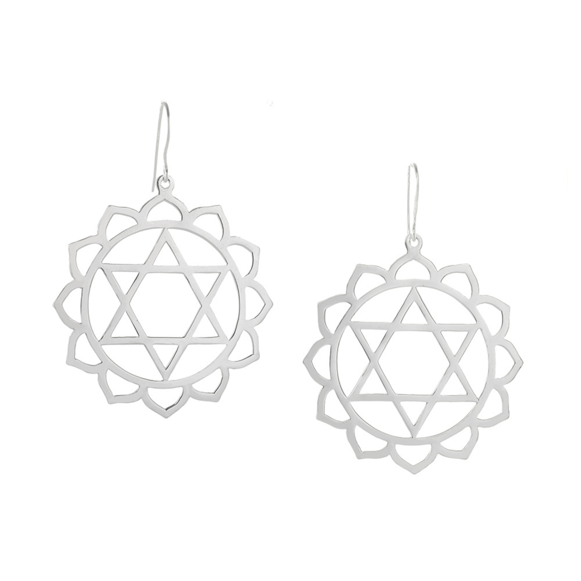 Jewelry Evolution Earrings Heart Chakra Earrings in Sterling Silver