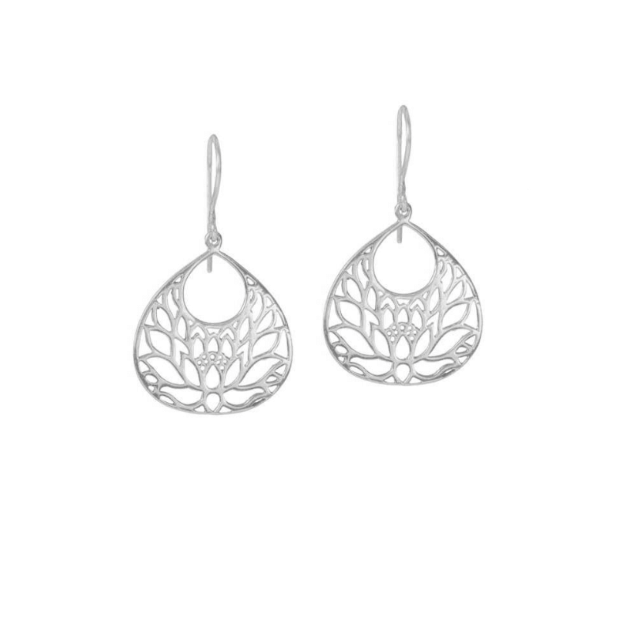 Jewelry Evolution Earrings Sterling Silver Lotus Flower Petite Earrings