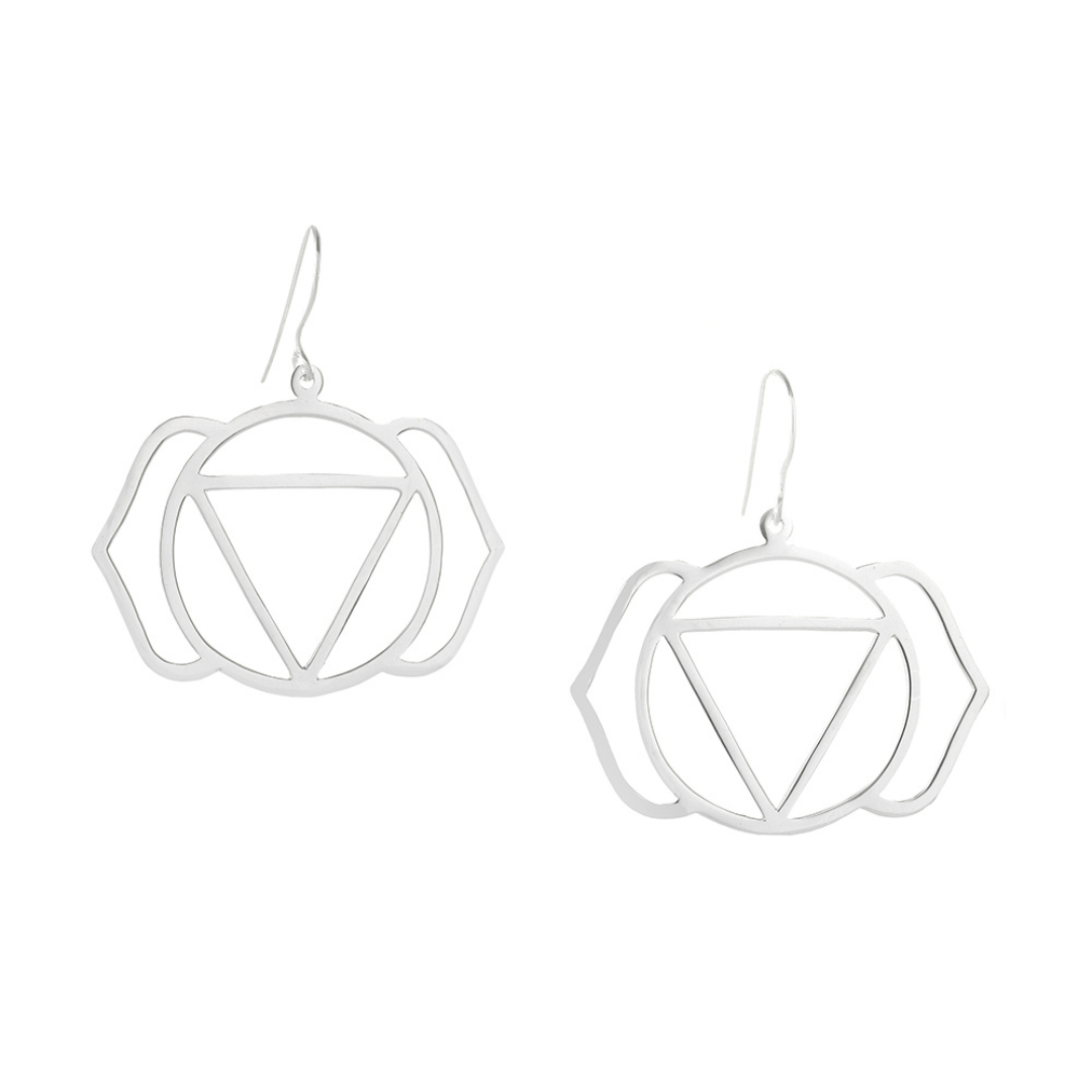 Jewelry Evolution Earrings Third Eye Chakra Earrings in Sterling Silver