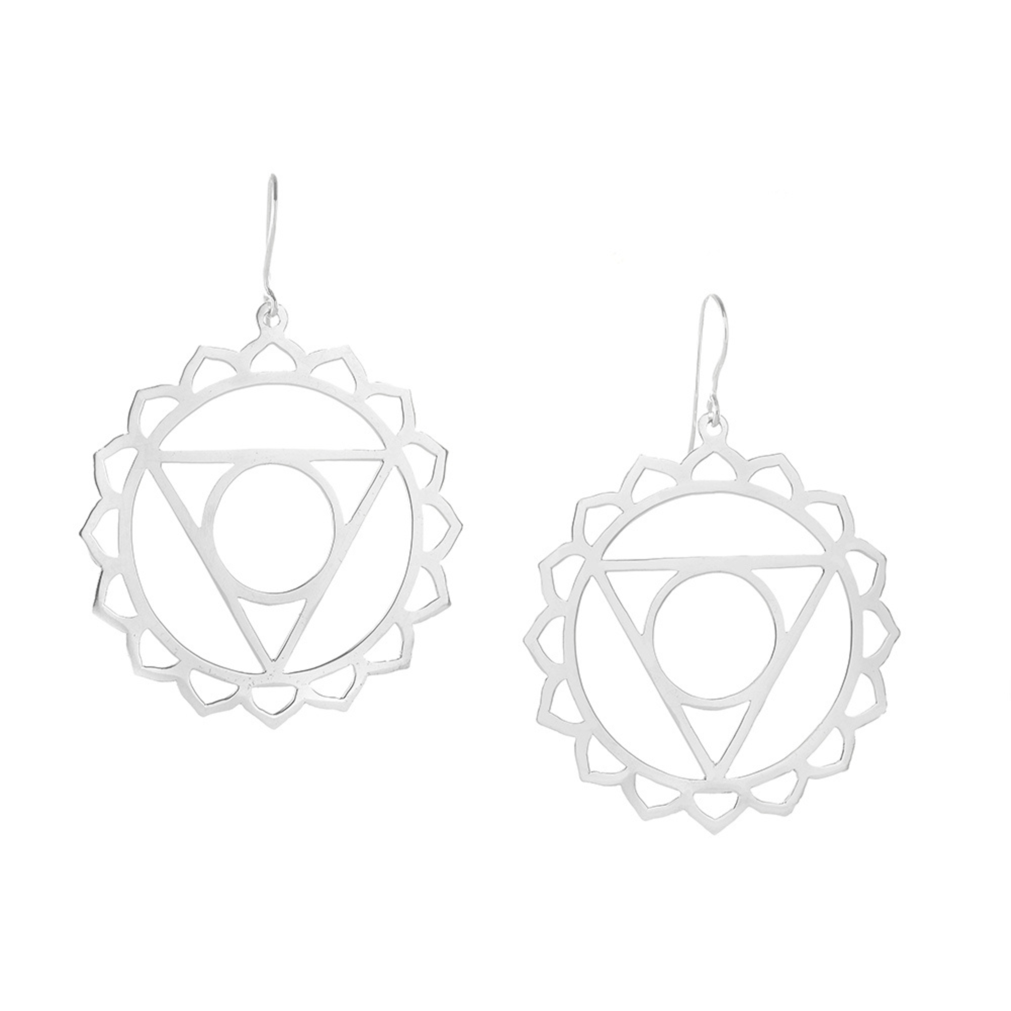 Jewelry Evolution Earrings Throat Chakra Earrings in Sterling Silver