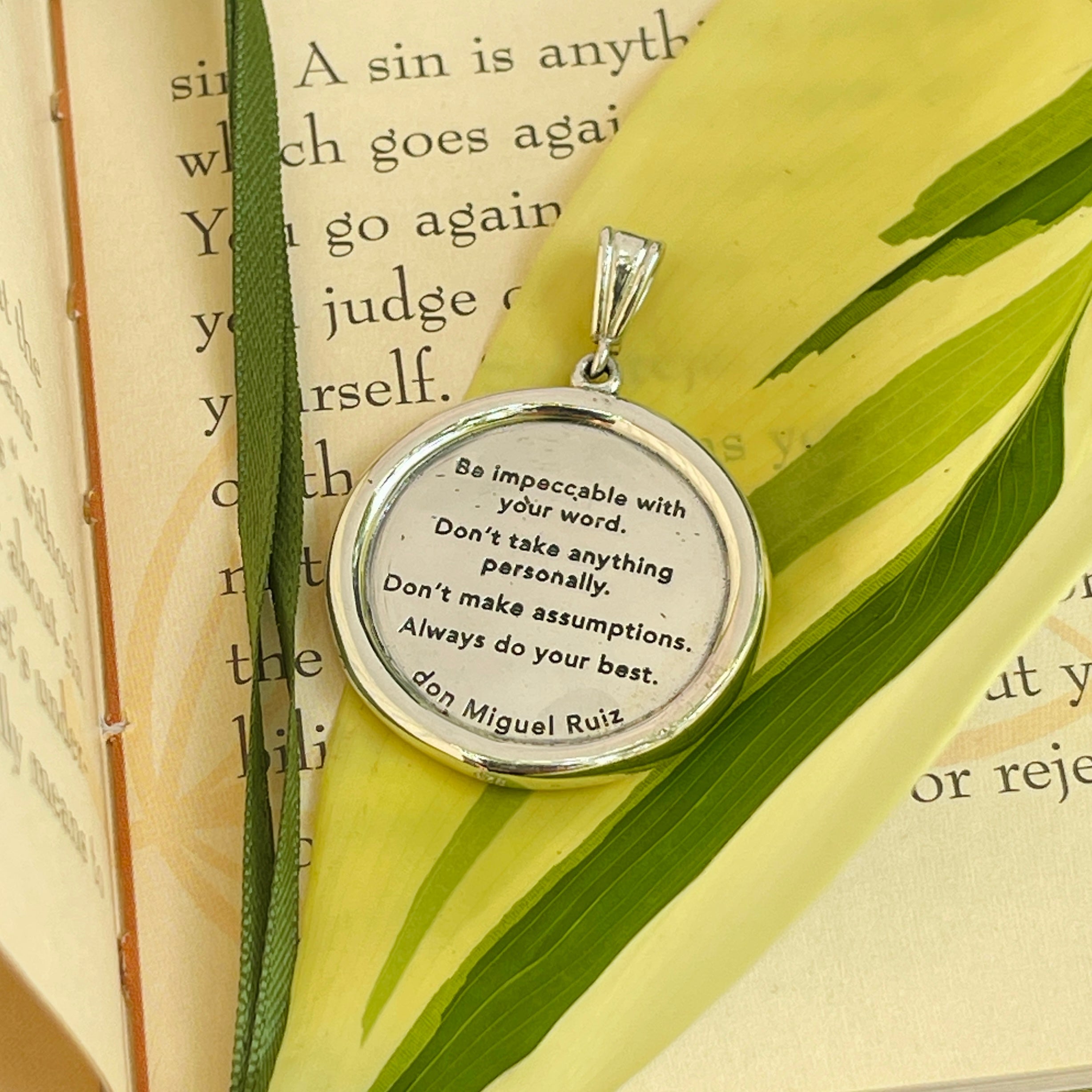 Jewelry Evolution Necklace 16-18-20" / Sterling Silver The Four Agreements Tree of Life Medallion
