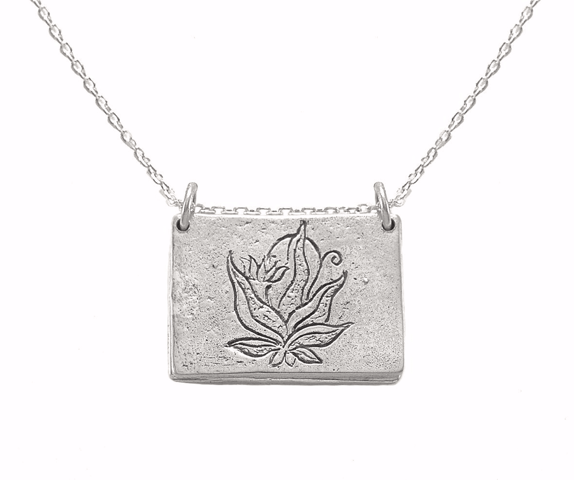 Jewelry Evolution Necklace 16-18" adjustable chain / Sterling Silver The Four Agreements Book Necklace