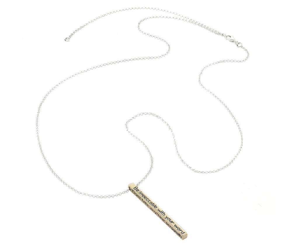 Jewelry Evolution Necklace 30-25" / Sterling Silver The Four Agreements Bar Necklace