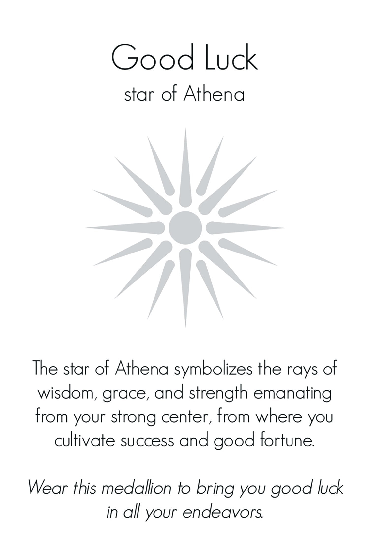 Jewelry Evolution Necklace Athena's Star "Good Luck" Journey Talisman in Bronze