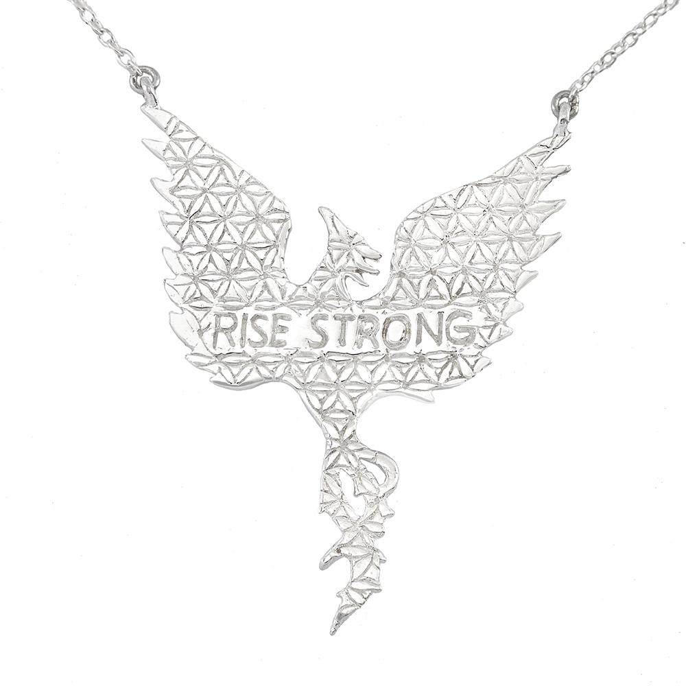 Jewelry Evolution Necklace Phoenix "Rise Strong" Necklace in Sterling Silver