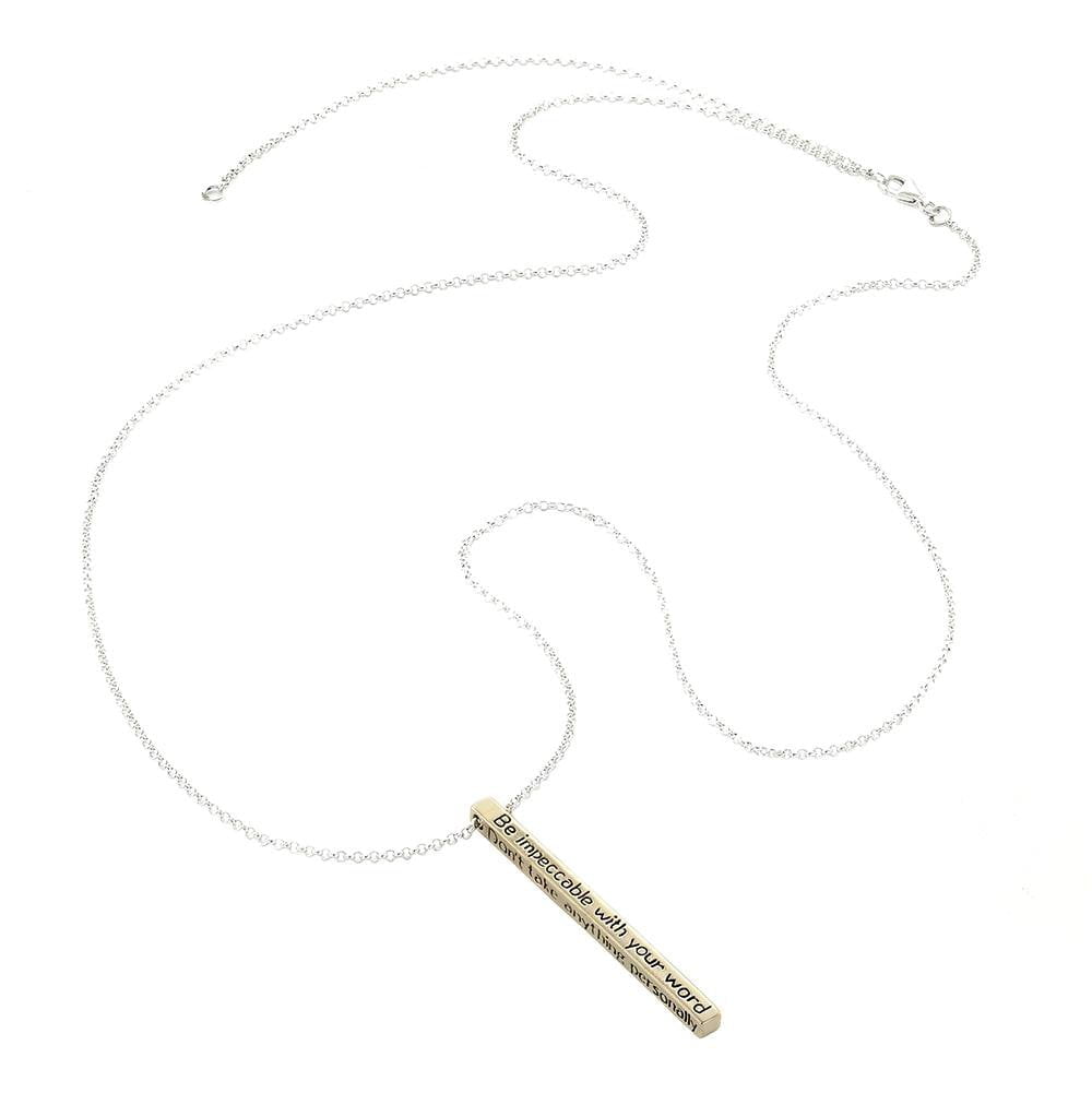 Jewelry Evolution Necklace The Four Agreements Bar Necklace