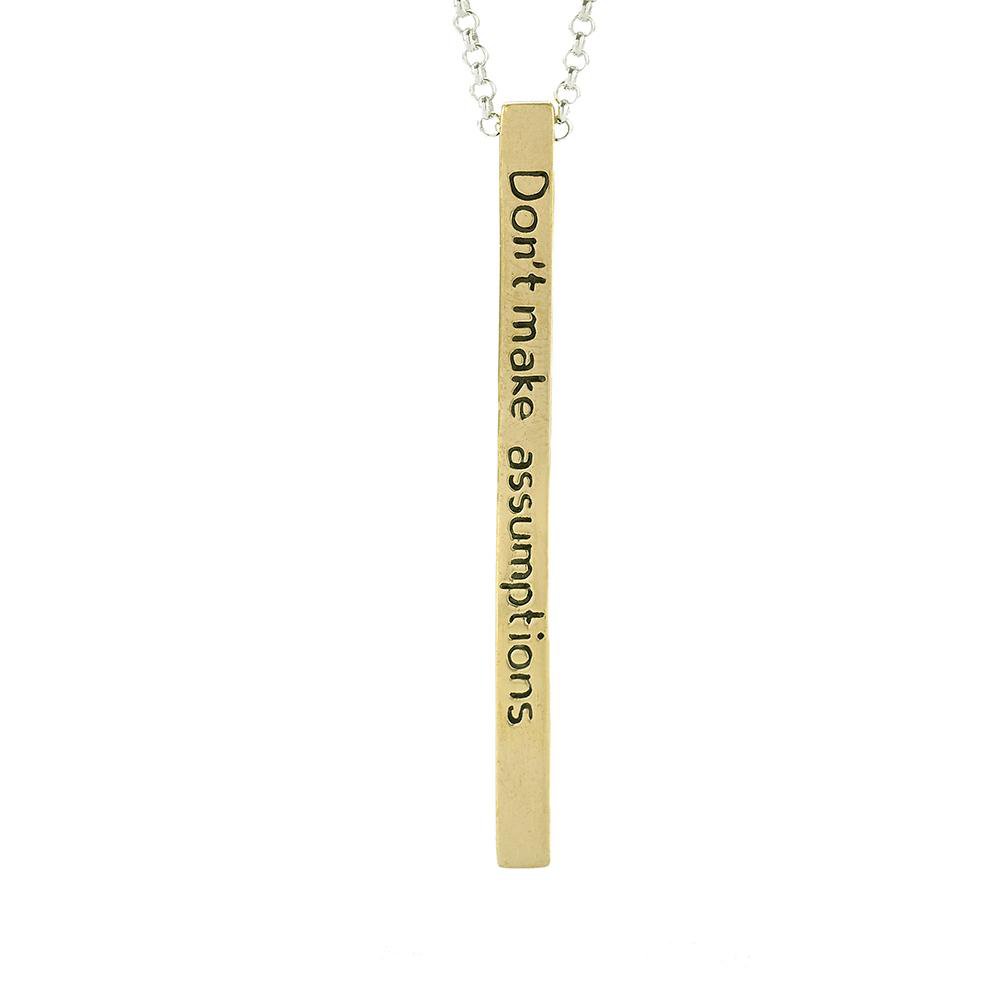 Jewelry Evolution Necklace The Four Agreements Bar Necklace