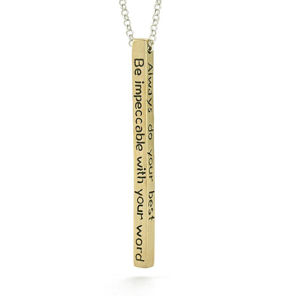 Jewelry Evolution Necklace The Four Agreements Bar Necklace
