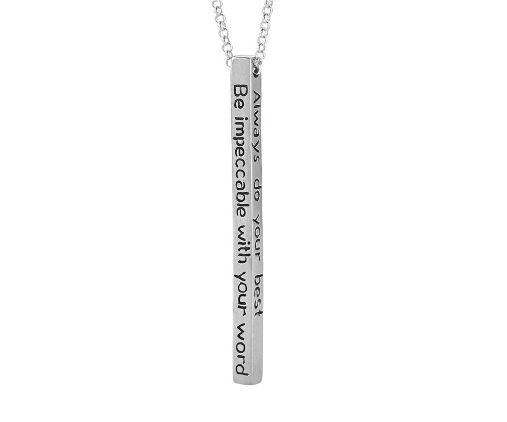 Jewelry Evolution Necklace The Four Agreements Bar Necklace