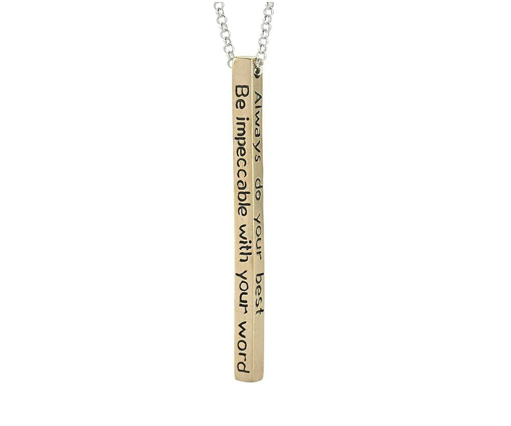 Jewelry Evolution Necklace The Four Agreements Bar Necklace