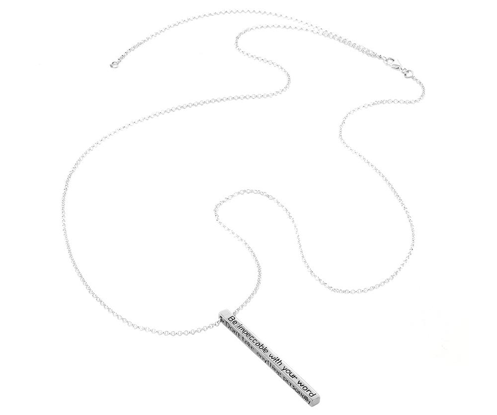 Jewelry Evolution Necklace The Four Agreements Bar Necklace