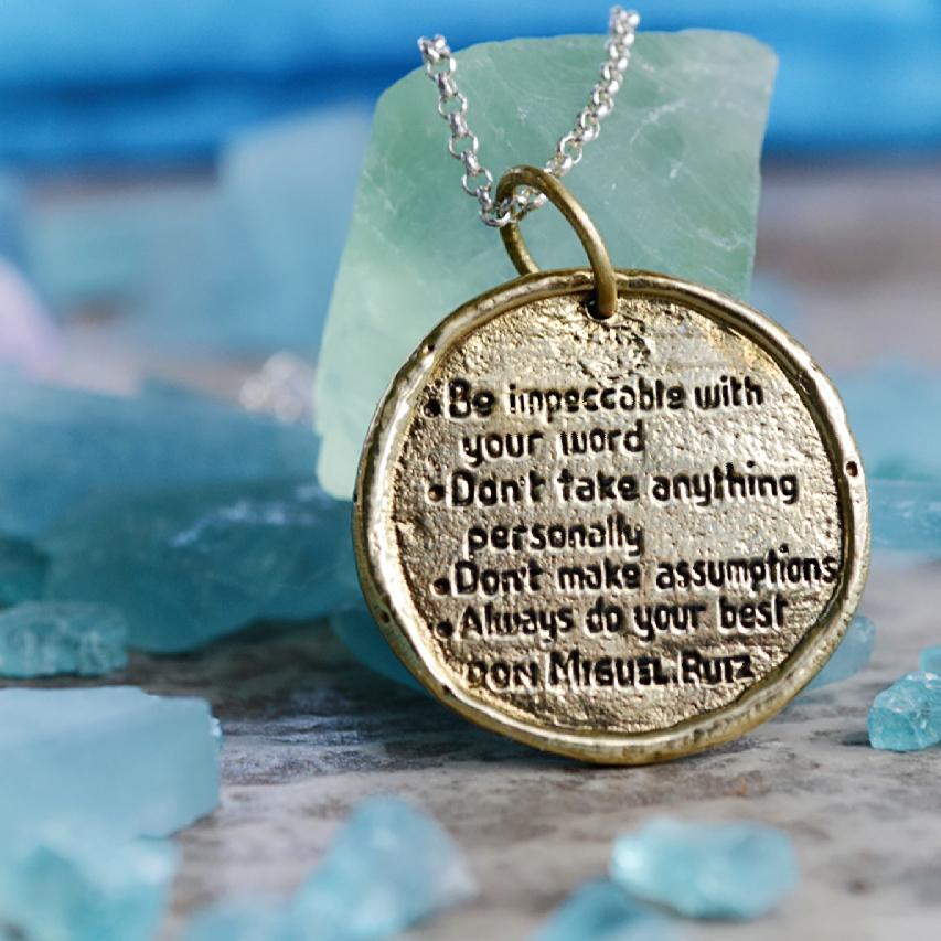 Jewelry Evolution Necklace The Four Agreements Hunab-Ku Pendant