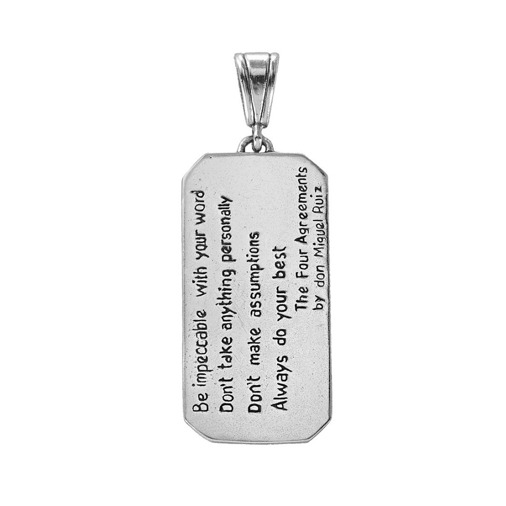 Jewelry Evolution Necklace The Four Agreements Oneness Hunab-Ku Dogtag Pendant