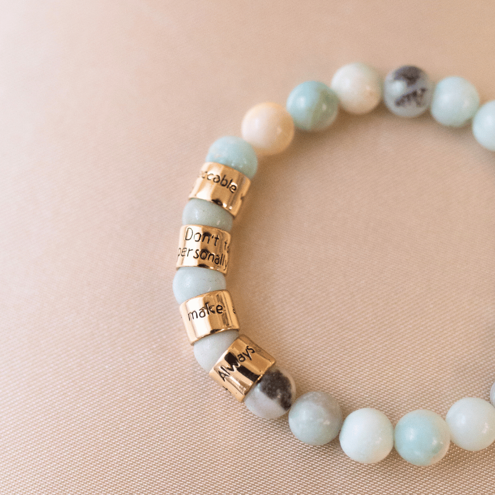 Jewelry Evolution8 Bracelet The Four Agreements Amazonite Beaded Bracelet