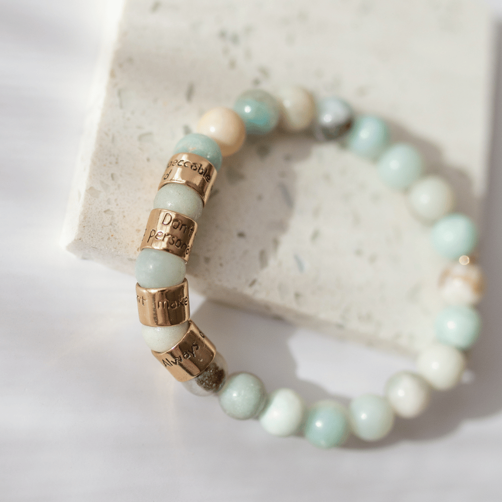 Jewelry Evolution8 Bracelet The Four Agreements Amazonite Beaded Bracelet