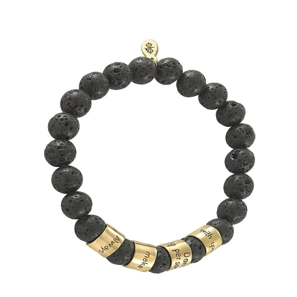 Jewelry Evolution8 Bracelet The Four Agreements Beaded Black Lava Rock Bracelet