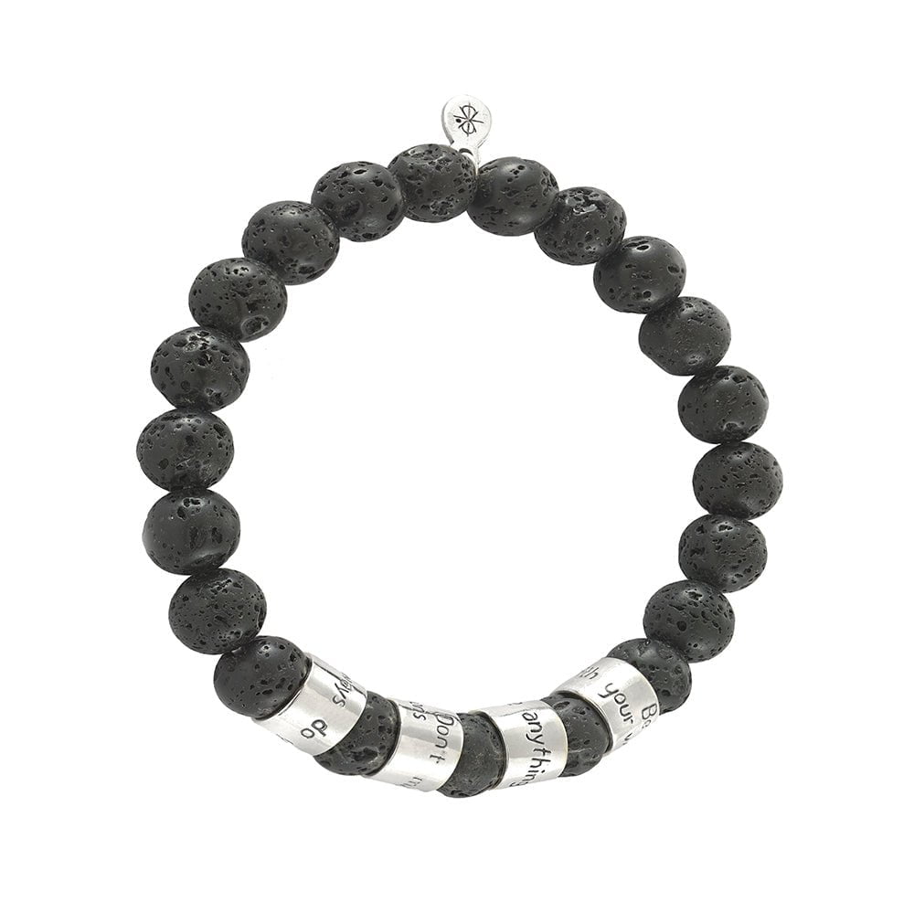 Jewelry Evolution8 Bracelet The Four Agreements Beaded Black Lava Rock Bracelet