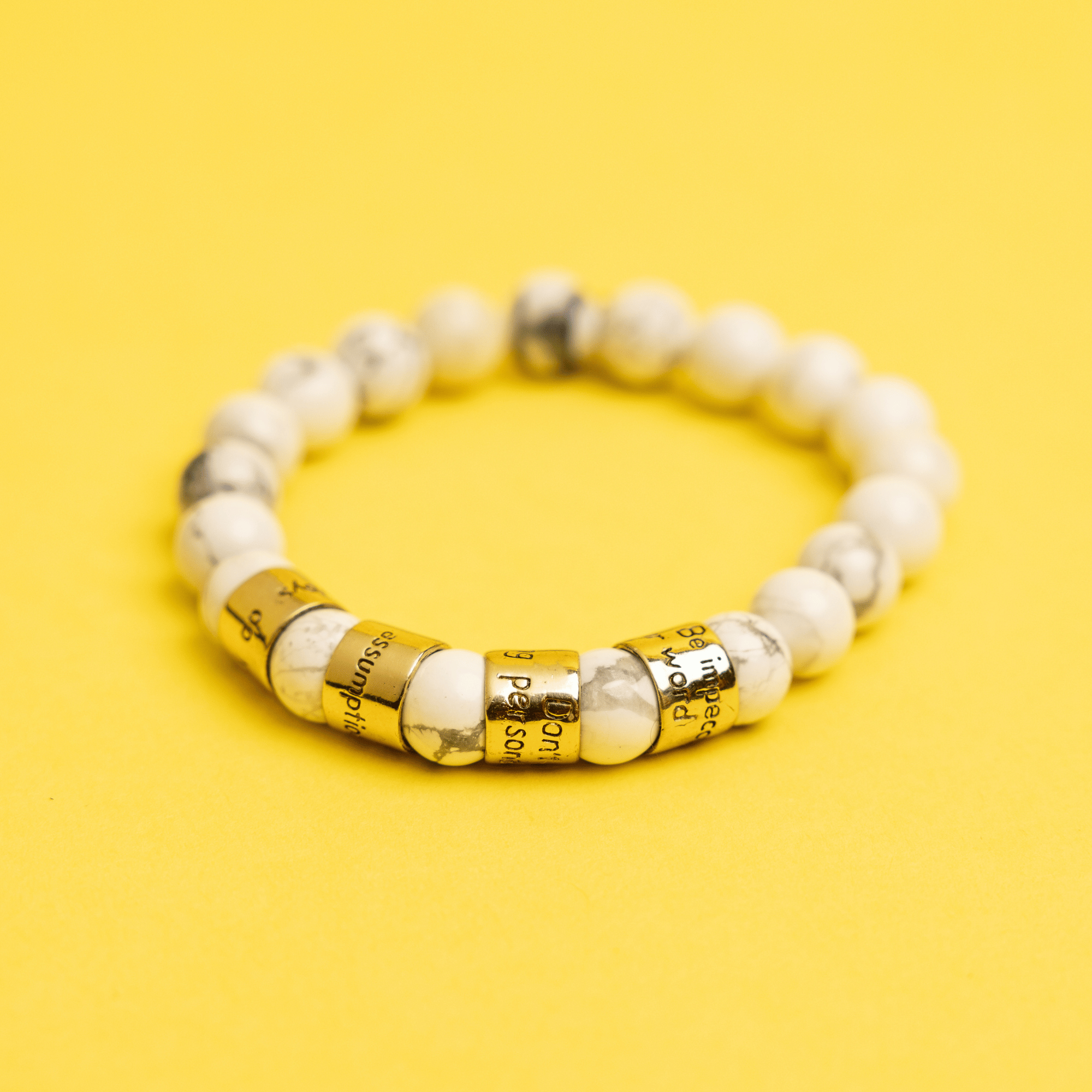 Jewelry Evolution8 Bracelet The Four Agreements Howlite Beaded Bracelet
