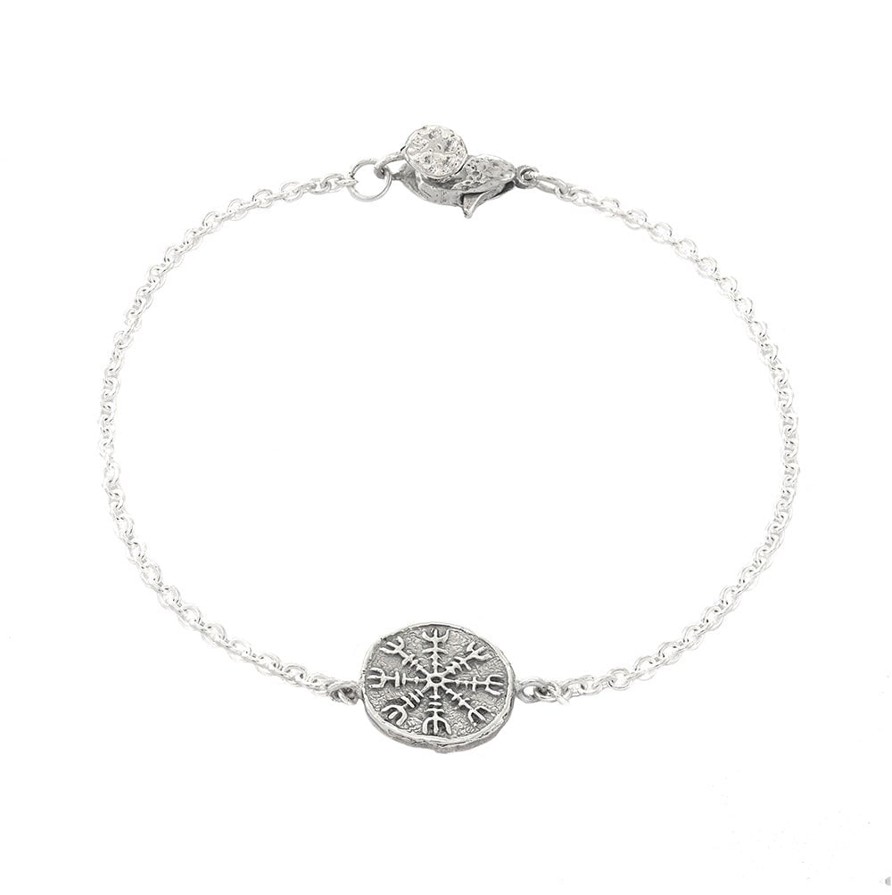 Melamun Bracelet Sterling Silver Coin Helm of Awe Protection Journey Talisman Bracelet