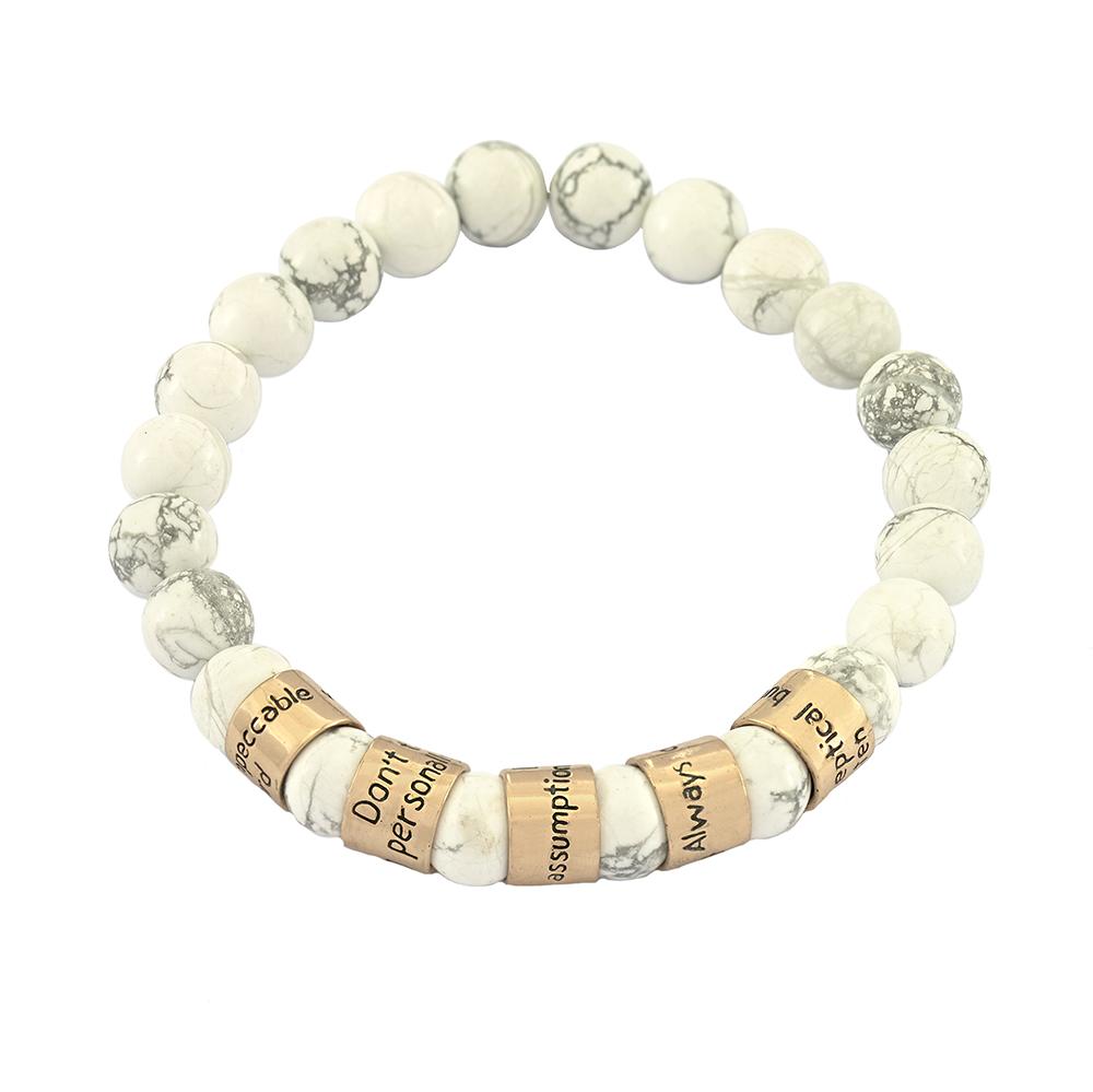 Jewelry Evolution Bracelet The Fifth Agreement Howlite Beaded Bracelet