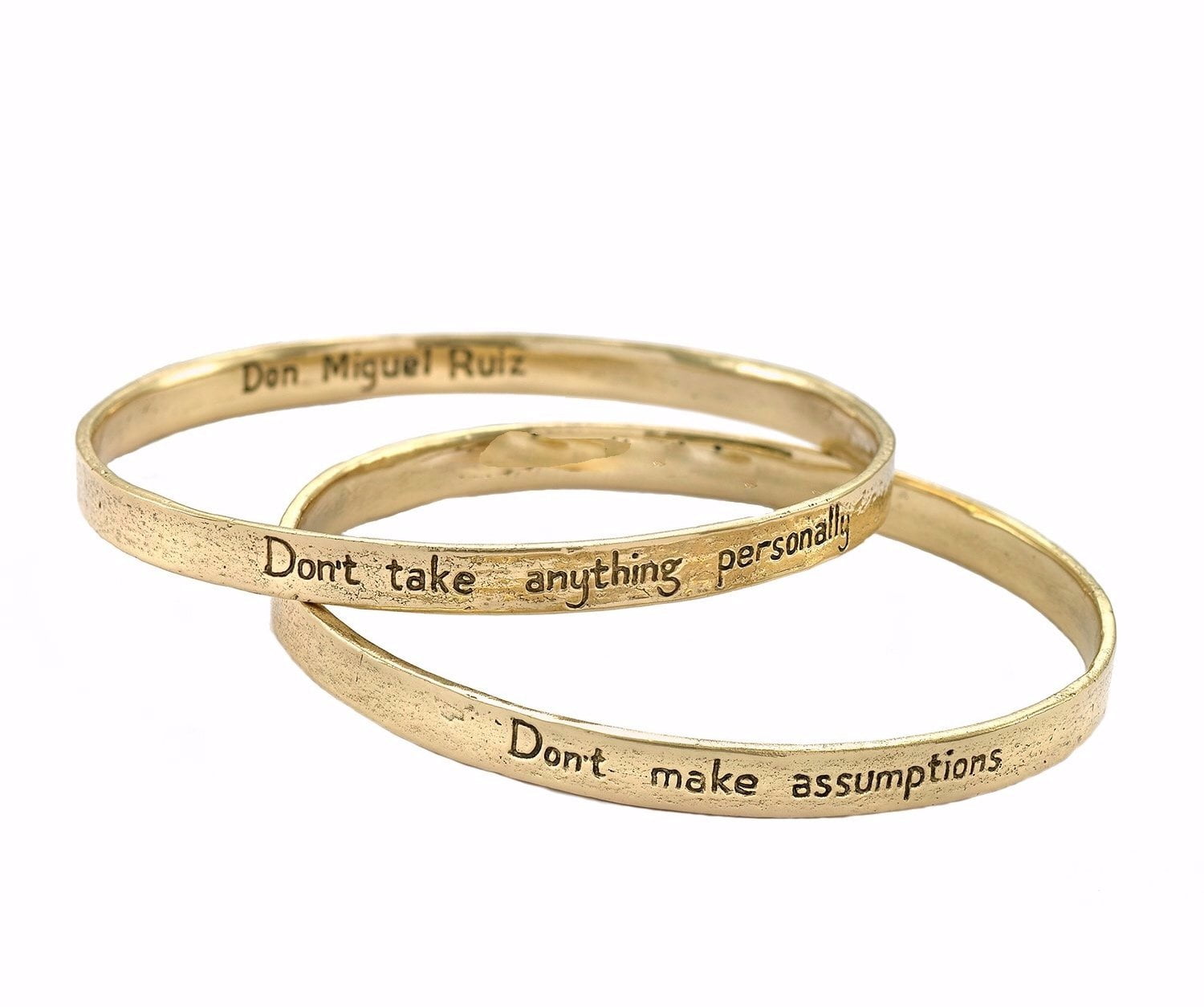 Jewelry Evolution Bracelet Small / Brass The Four Agreements Double Bangle Set