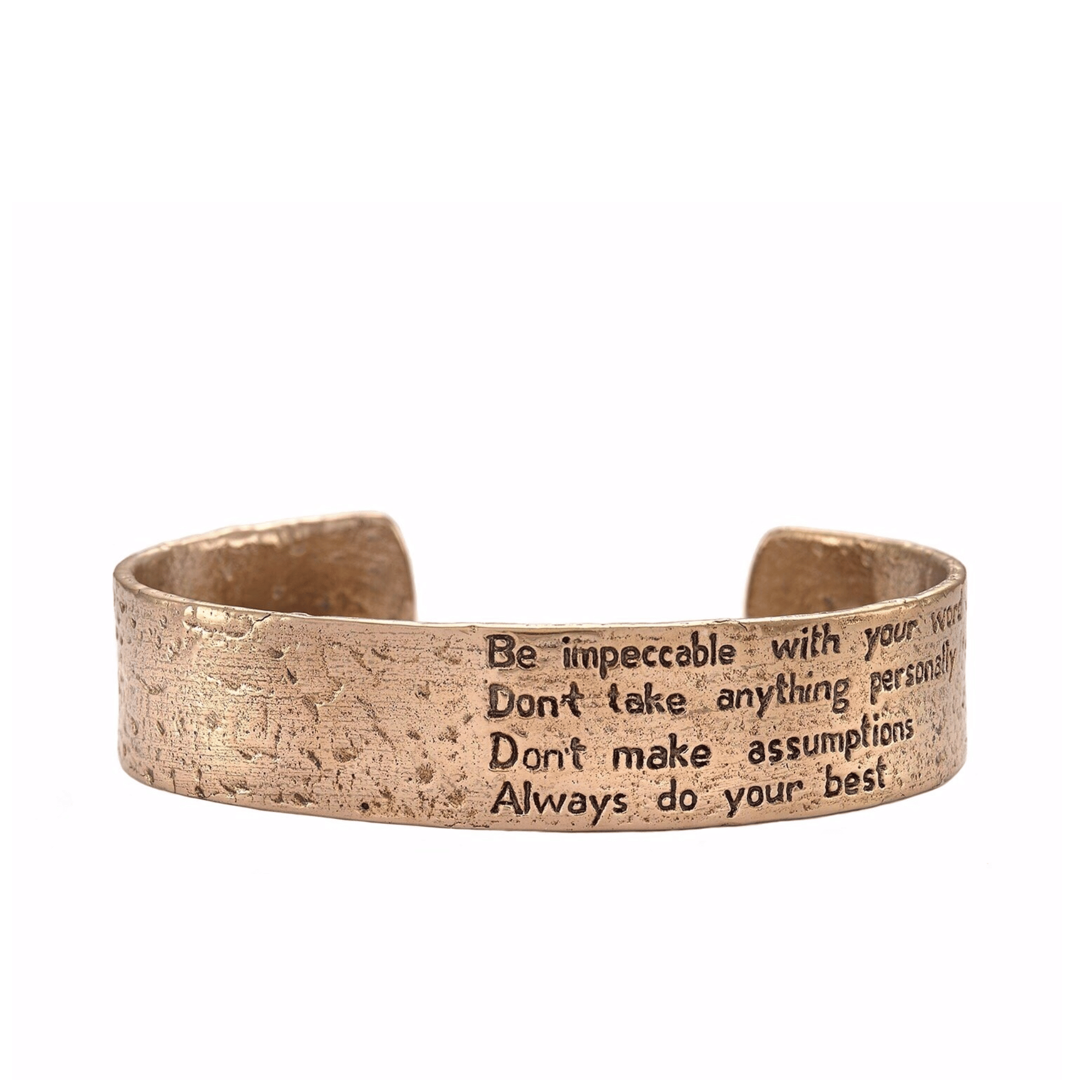 Jewelry Evolution Bracelet Small / Bronze / Antiqued Texture The Four Agreements Matte Textured Cuff