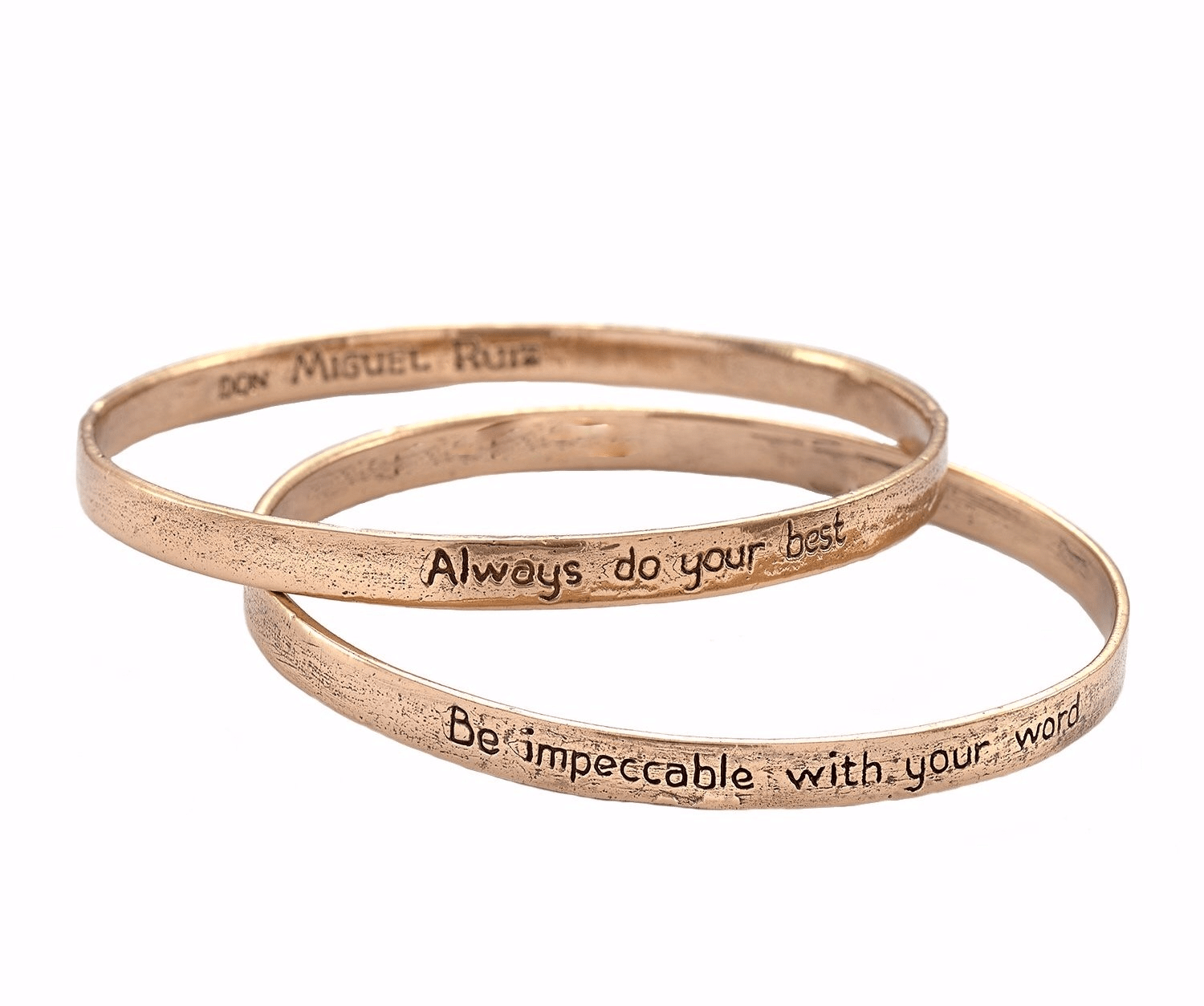 Jewelry Evolution Bracelet Small / Bronze The Four Agreements Double Bangle Set