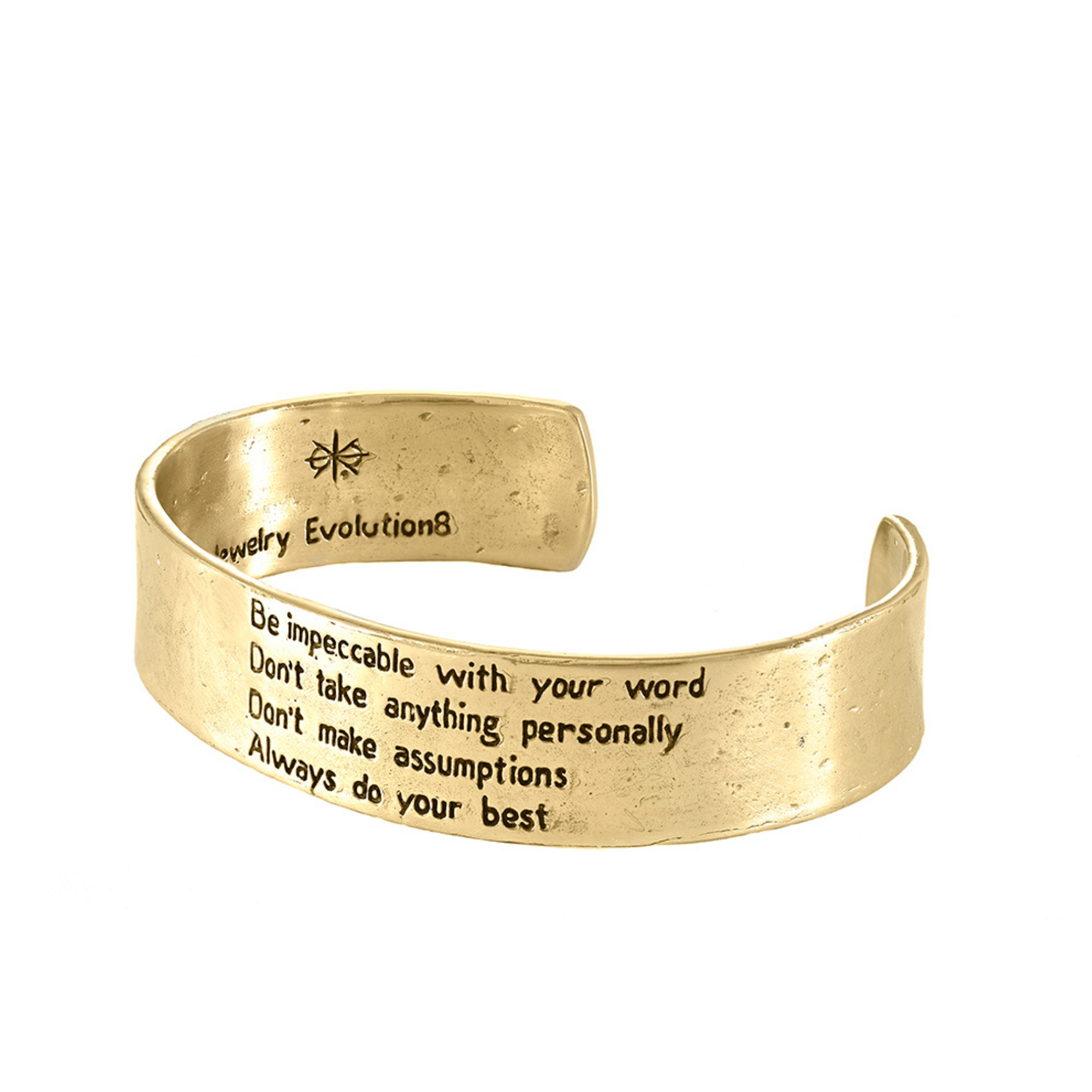 Jewelry Evolution Bracelet The Four Agreements Matte Textured Cuff