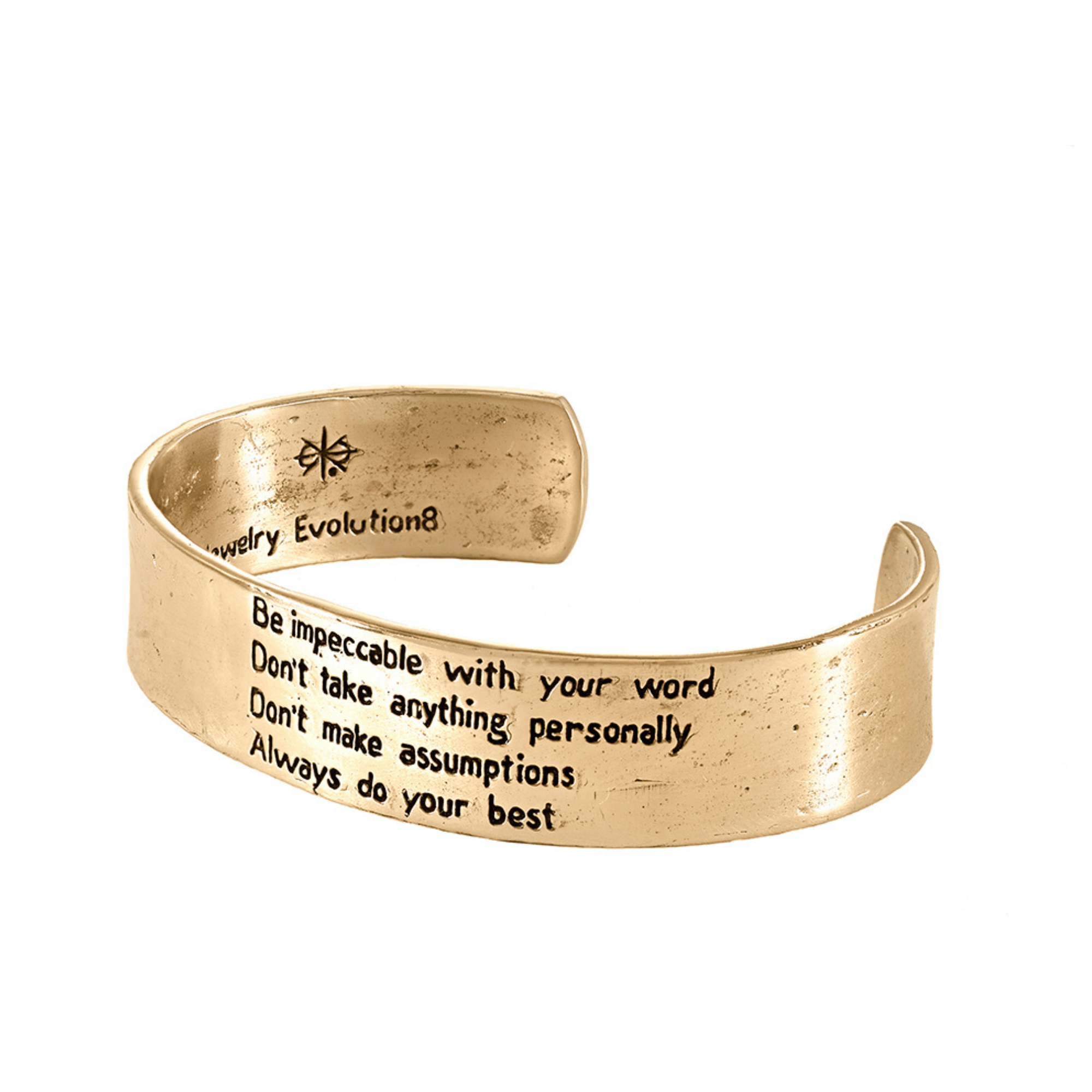 Jewelry Evolution Bracelet The Four Agreements Matte Textured Cuff