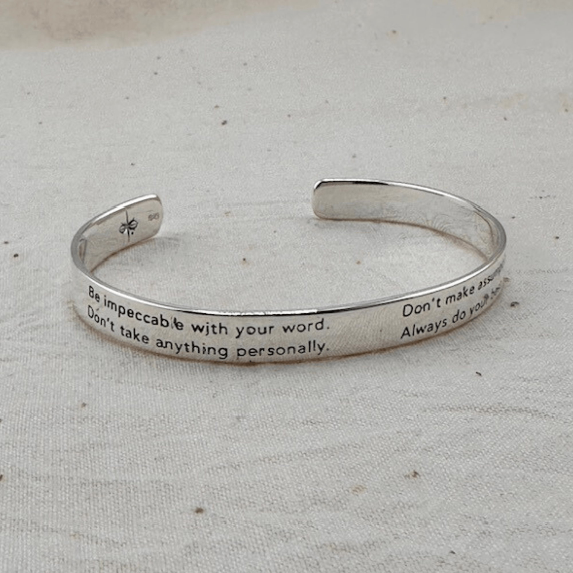 Jewelry Evolution Bracelet The Four Agreements Narrow Modern Cuff